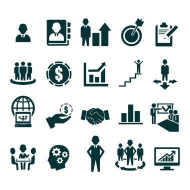 İnsan, İş ve Yönetim Simgeleri İllüzyonu Ayarladı.