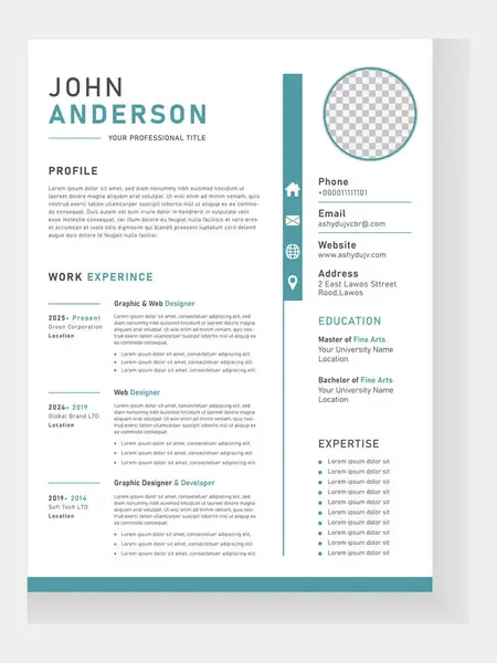 Temiz ve modern özgeçmiş portföyü ve özgeçmiş