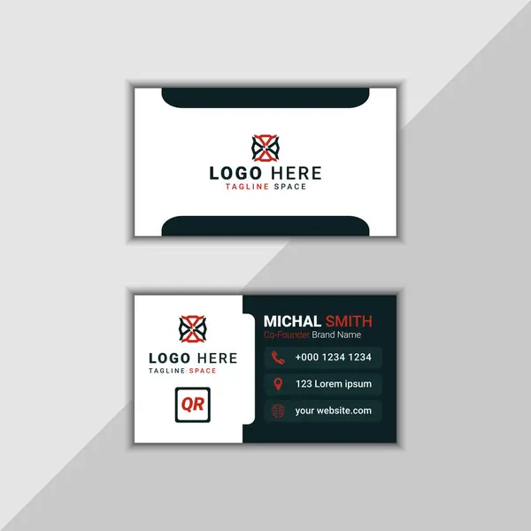 Modern Creative Business Card & Name Kart Şablonu - 124; Temiz Yatay Düzen - 124; Serbest Vektör Tasarımı