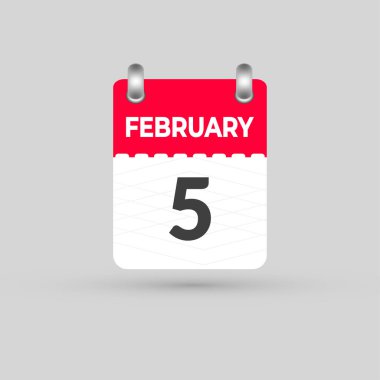 5 Şubat takvim tarihi ay simgesi