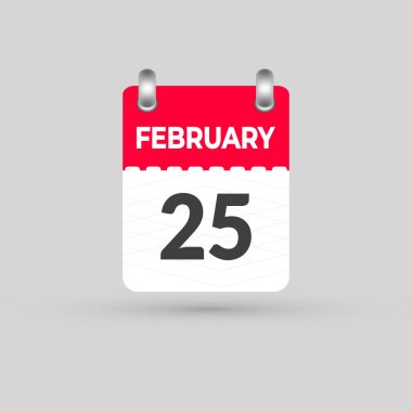 25 Şubat takvim Tarih Ay simgesi