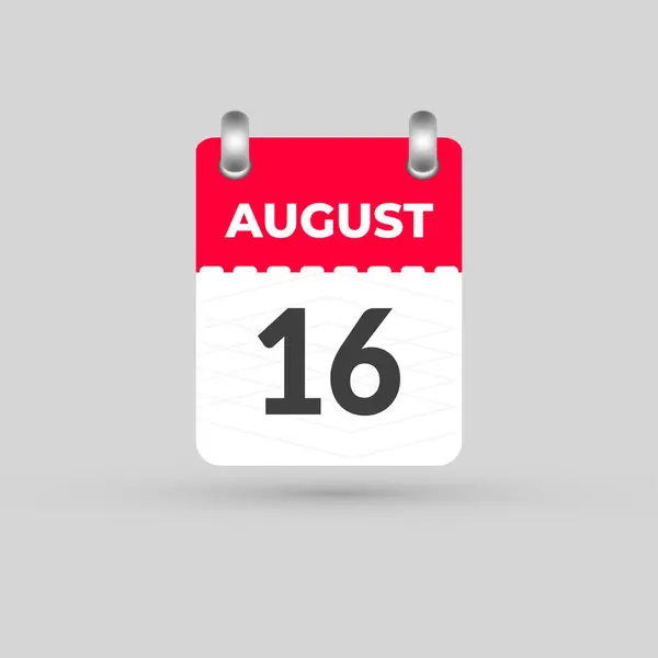 16 Ağustos takvim tarihi simgesi