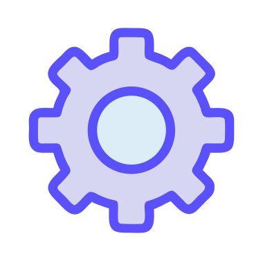 Web sitesi veya uygulama ayarları için basit, biçimlendirilmiş dişli simgesi.