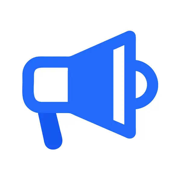 Canlı mavi megafon simgesi, pazarlama ve iletişim kavramları için mükemmel..