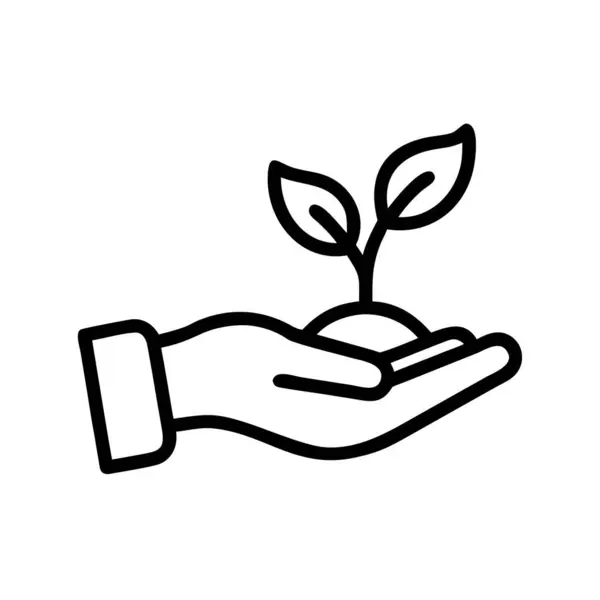 Bir el, büyümeyi sembolize eden genç bir bitkiyi nazikçe tutar..