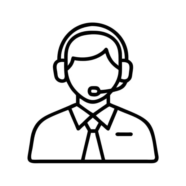 Müşteri Hizmetleri Temsilcisinin Basit Satır Sanat Simgesi