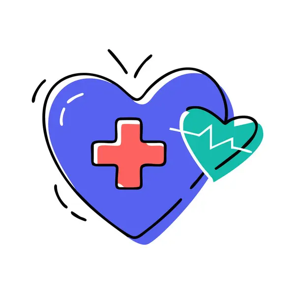 Sağlıklı Kalp ve Kırık Kalp Simgesi Sağlığı ve İyileşmeyi temsil ediyor..