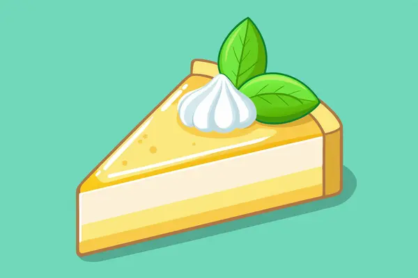 Lezzetli bir dilim limonlu cheesecake, tatlı çizimleri için mükemmel..