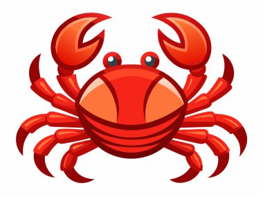 Kırmızı yengeç, illüstrasyon, beyaz arkaplanda vektör.