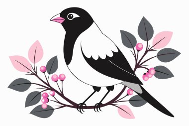 Daldaki bir ispinoz kuşunun vektör görüntüsü