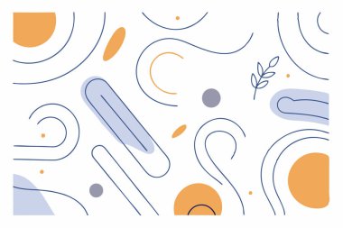 Vektör el soyut arkaplan çizildi. Modern soyut asgari tasarım. vektör illüstrasyonu.