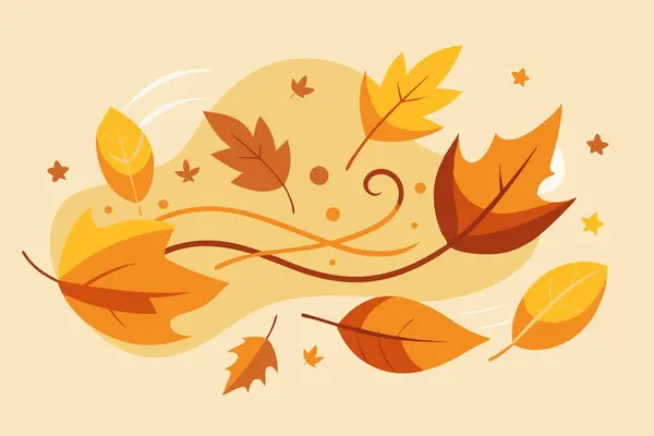 Yapraklı vektör sonbahar arkaplanı