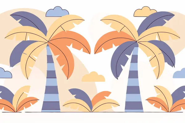 Şemsiyeli palmiye ve kumsal