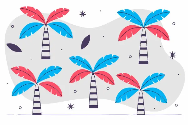 Bir dizi tropikal meyvenin vektör çizimi