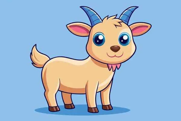 Tatlı çizgi film keçi çizgi film karakterinin vektör çizimi