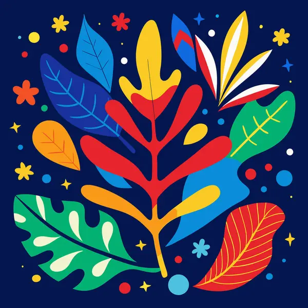 Renkli yapraklar ve çiçekler