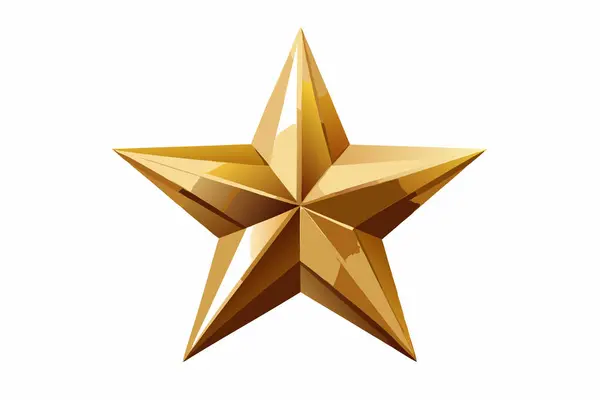 Beyaz arkaplanda izole edilmiş altın yıldız