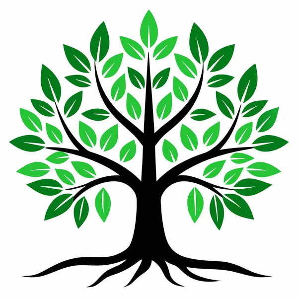 Beyaz arkaplanda ağaç simgesi