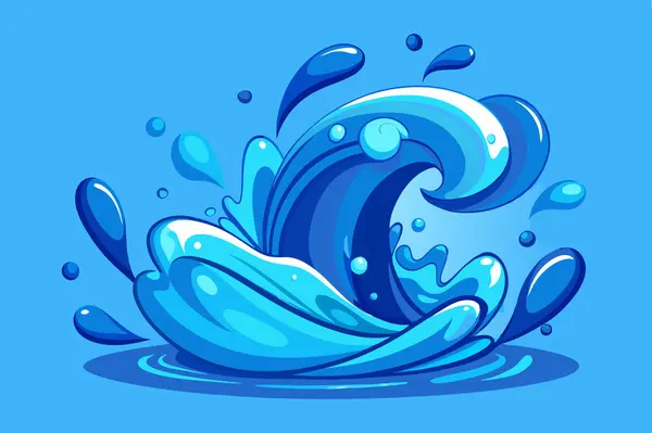 su sıçrama. vektör çizim