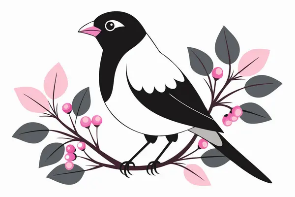 Daldaki bir ispinoz kuşunun vektör görüntüsü