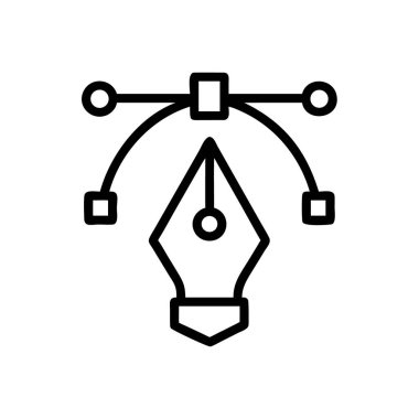 Modern grafik tasarım kalem simgesi, yaratıcı süreci sembolize eder.