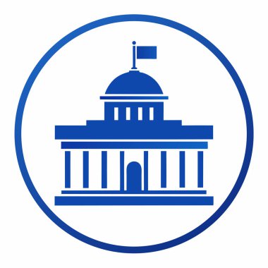 Bir hükümet binasının stilize edilmiş bir simgesi, politik veya sivil projeler için mükemmel..
