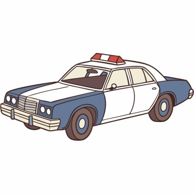araba polisi çizgi film tasarımı
