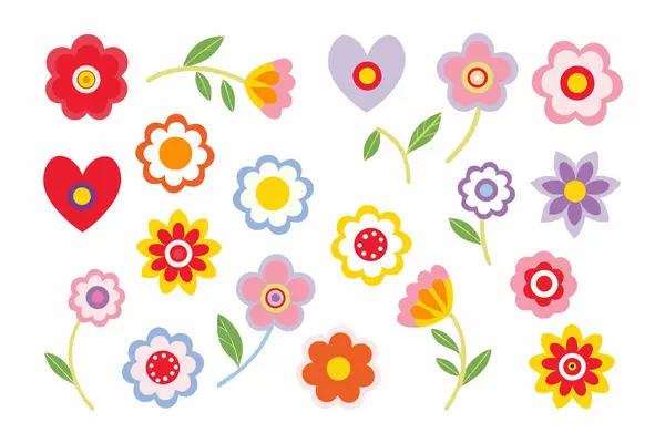 Bahar projeleri için canlı çiçek tasarım elementleri.