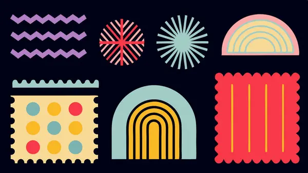 Tasarım İlhamı İçin Renkli Geometrik Şekiller Ayarlandı