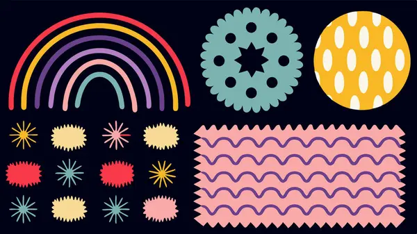 Çocuk tasarımı için mükemmel renkli soyut şekiller koleksiyonu.