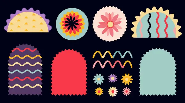 Crafting veya Print için Meksika 'dan esinlenilmiş canlı tasarım elementleri