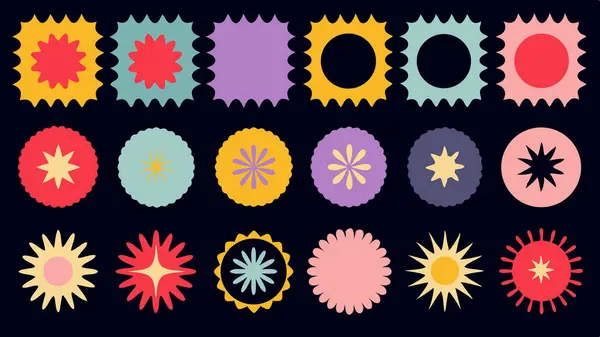 Tasarım ilhamı için renkli, dekoratif, geometrik şekiller.