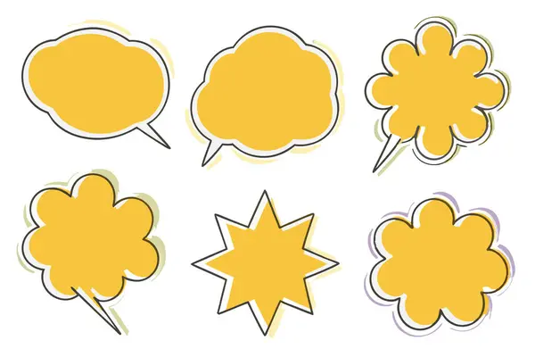 Çeşitli şekillerde karikatür konuşma baloncukları koleksiyonu.