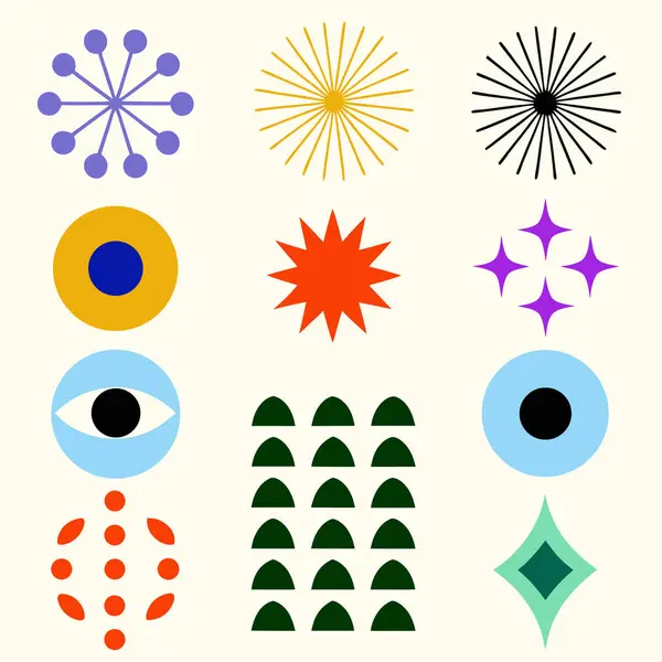 Modern Tasarım İlham İçin Renkli Geometrik Şekiller Koleksiyonu