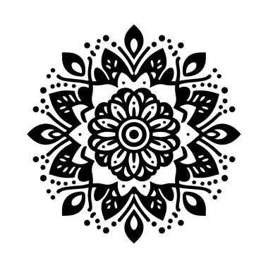 Basit çiçek mandala vektör sanat çizimi