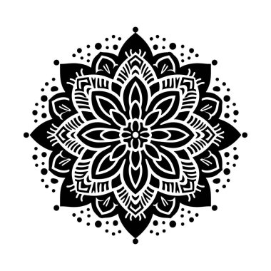 Basit çiçek mandala vektör sanat çizimi
