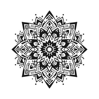 Basit çiçek mandala vektör sanat çizimi