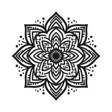 Basit çiçek mandala vektör sanat çizimi