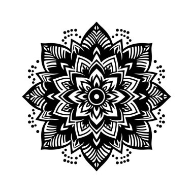 Basit çiçek mandala vektör sanat çizimi