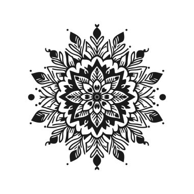 Basit çiçek mandala vektör sanat çizimi