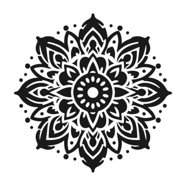 Basit çiçek mandala vektör sanat çizimi