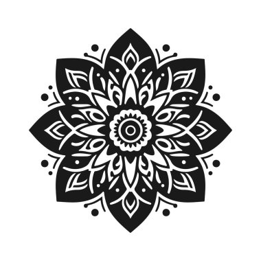 Basit çiçek mandala vektör sanat çizimi