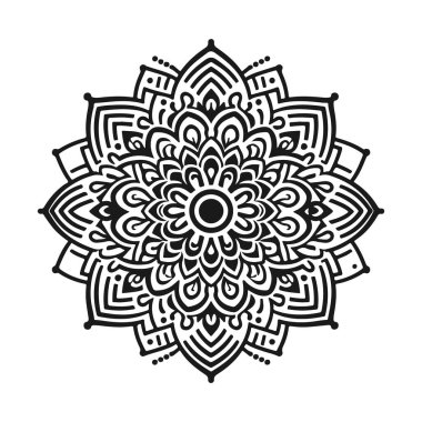 Basit çiçek mandala vektör sanat çizimi