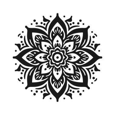 Basit çiçek mandala vektör sanat çizimi