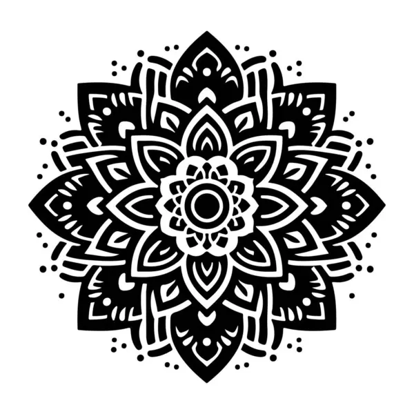 Basit çiçek mandala vektör sanat çizimi