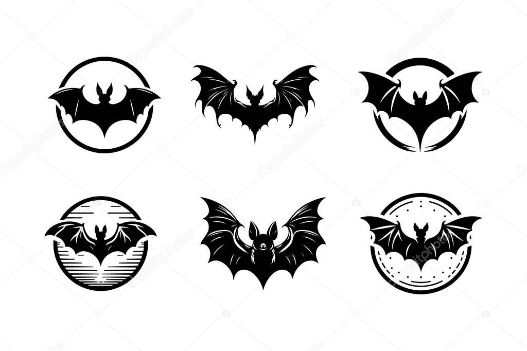 Bat silhouette vector art illustration