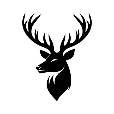 Deer head silhouette vector art illustration clipart