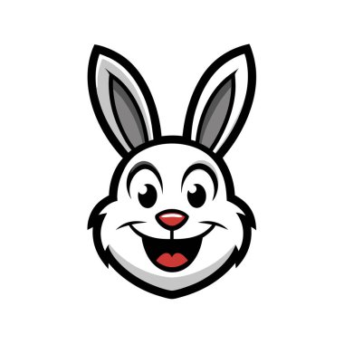 Tavşan kafası vektör logosu illüstrasyonu