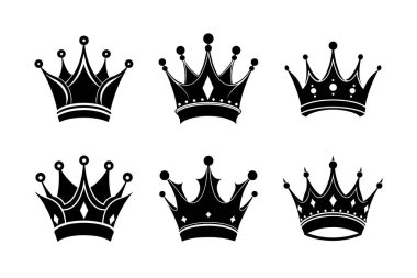 Crown vektör siluet sanat resimleme paketi
