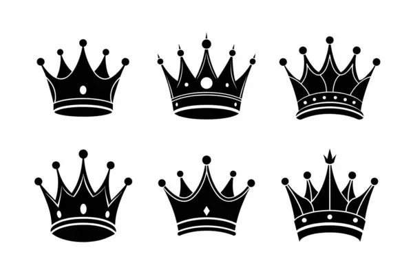 Crown vektör siluet sanat resimleme paketi